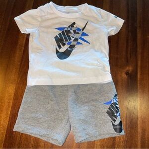 Nike White Tee and Gray Shorts Set! Boys 18M